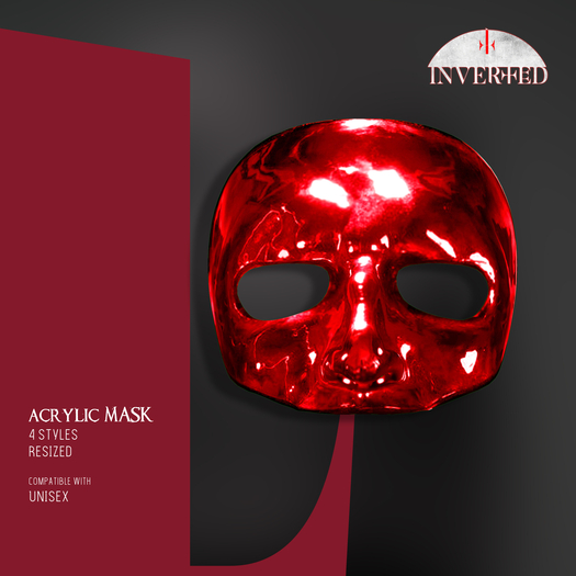 Second Life Marketplace +INVERTED+ Acrylic Mask red